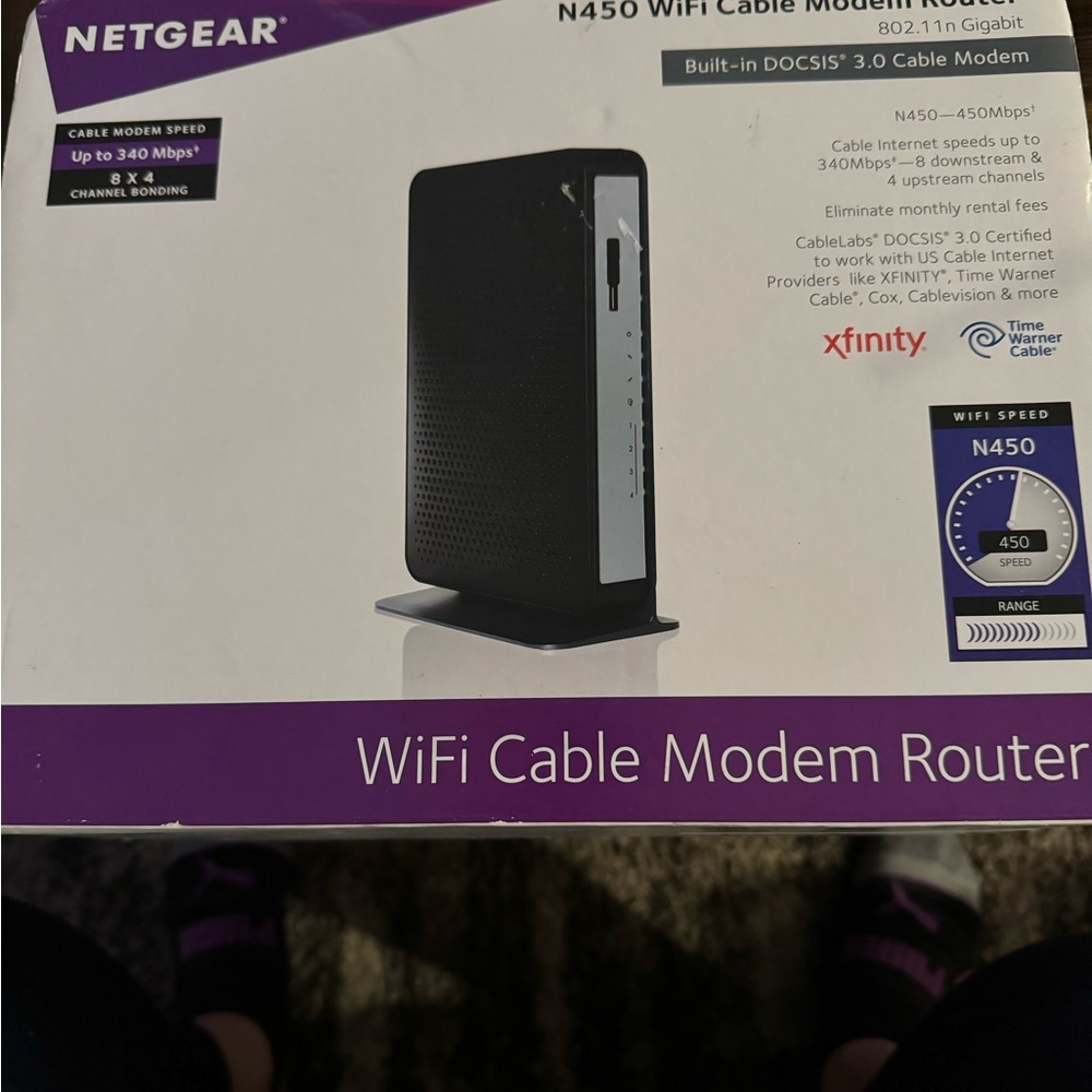 COPY - COPY - NETGEAR N450-100NAS (8x4) WiFi DOCSIS 3.0 Cable Modem Router (N45…